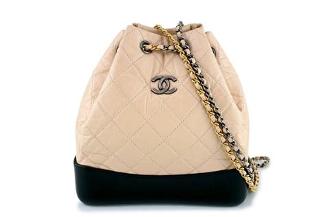 Chanel Beige Clair/Black Small Gabrielle Backpack Bag