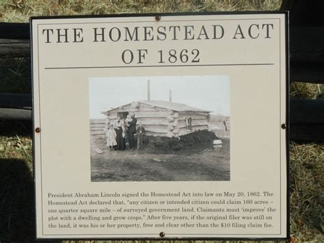 The Homestead Act of 1862 Historical Marker