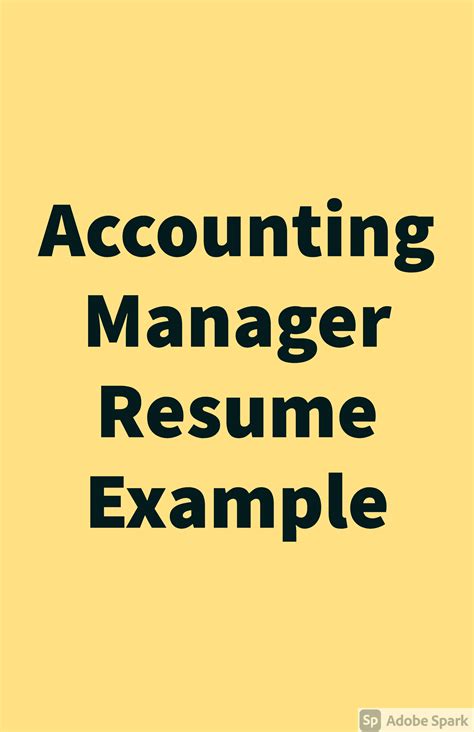 Accounting Manager Resume Example | Manager resume, Resume examples, Resume