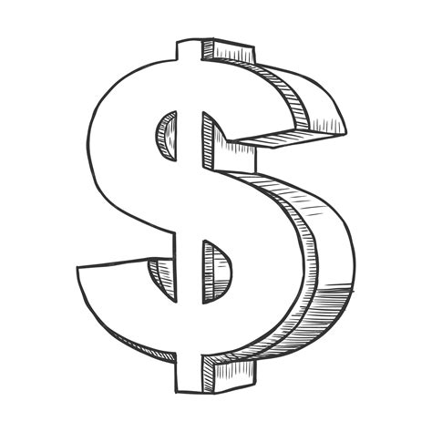 Premium Vector | Hand drawn dollar symbol sketch