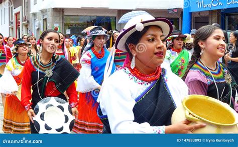 Folk Dancers Represent Variety of Ecuadorian Culture Editorial Stock Photo - Image of music ...