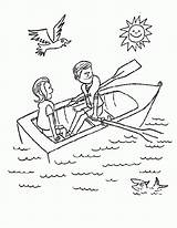 Row Boat Coloring Coloring Pages sketch template