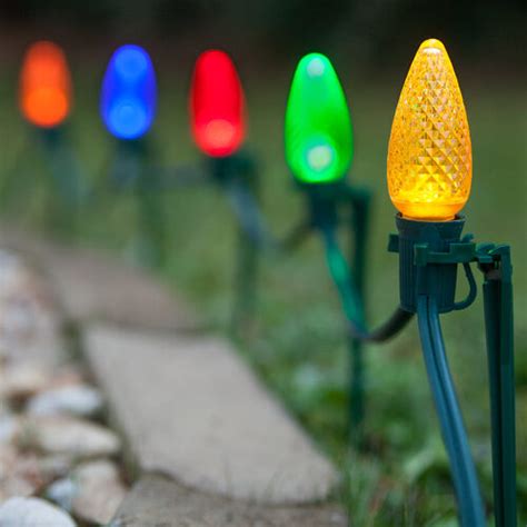 Pathway Lights - C9 Multicolor Christmas LED Pathway Lights ...