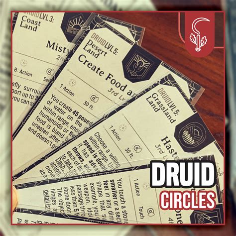 DRUID CIRCLE CARDS for Dnd 5e Form Fillable Pdfs Included - Etsy