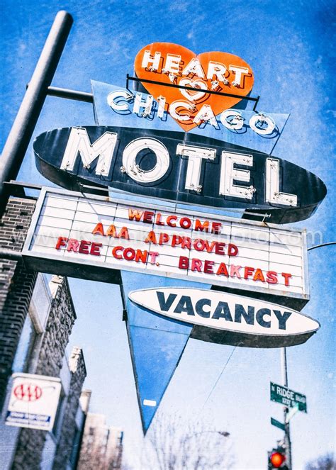 HEART O CHICAGO Motel Sign Motel Neon Sign Chicago - Etsy