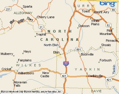 North Elkin, North Carolina Area Map & More