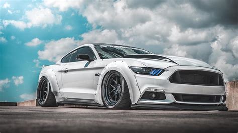 Custom white Ford Mustang Widebody | Slammed - ModifiedX