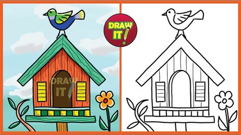 Birdhouse Drawing at PaintingValley.com | Explore collection of ...