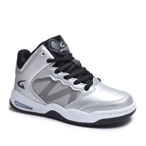 Geers - Boys' Basketball Sneakers High Top Kids Shoes, Silver/Black ...