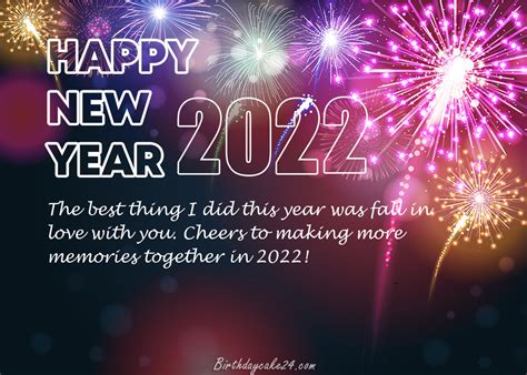 Fireworks Happy New Year 2022 Wishes Greeting Cards