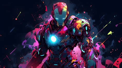 Marvel Iron Man Colorful Desktop Wallpaper - Iron Man Wallpaper 4k