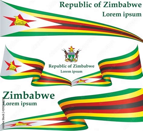 Flag of Zimbabwe, Republic of Zimbabwe. Template for award design, an official document with the ...