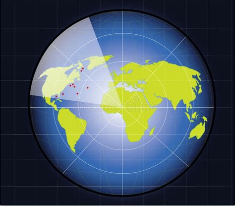 World map radar or sonar stock vector. Illustration of scanning - 9469113