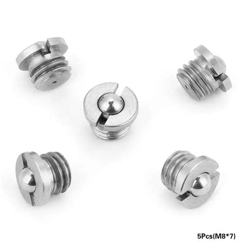 5pcs Screw Threaded Ball Plunger Stainless Steel Flanged Ball Spring Plungers Set M5 M6 M8 M10 ...