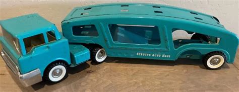 STRUCTO AUTO HAUL Transport Semi Truck Car Ramp Hauler Trailer 1960s Teal Green $199.99 - PicClick