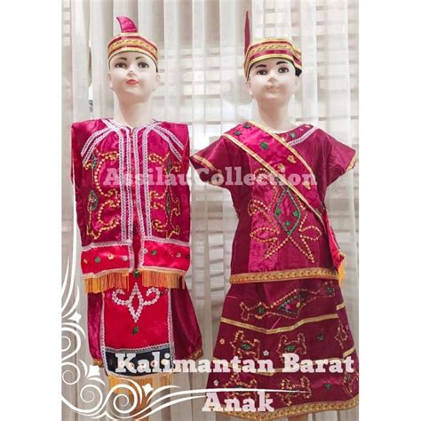 baju adat kalbar/kalimantan barat//pakaian adat daerah kalbar anak | Lazada Indonesia