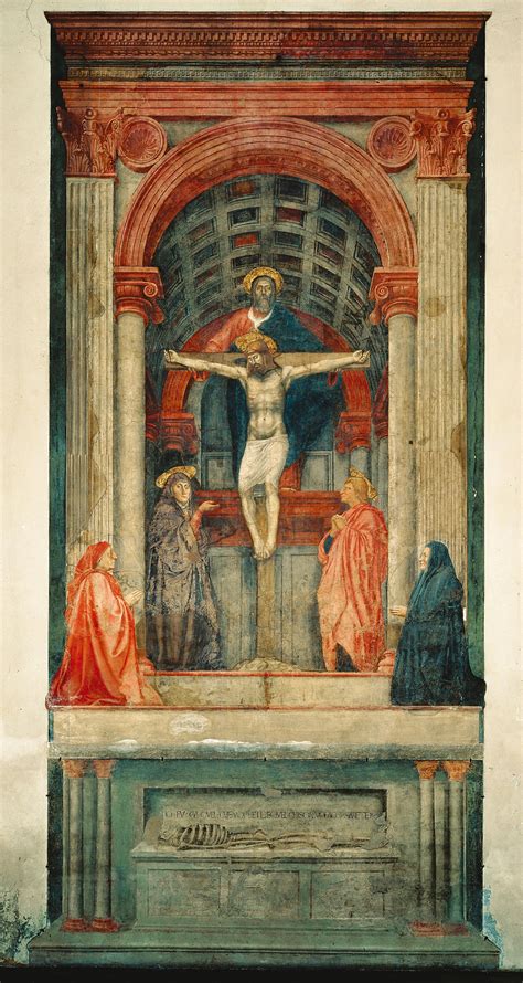 Masaccio's masterpiece, The Holy Trinity, a fresco in the church of ...