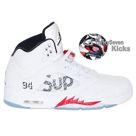 Jordan Retro 5 Supreme (White) | ThirtySevenKicks