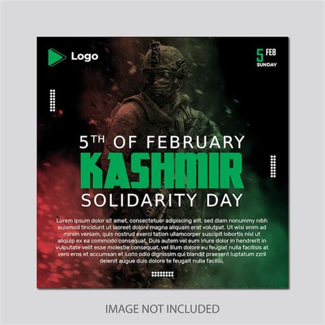 Premium Vector | Kashmir day social media banner poster design template