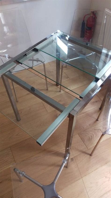 Lovely Ikea "Glivarp" Glass & metal extendable dining table | in Bayswater, London | Gumtree