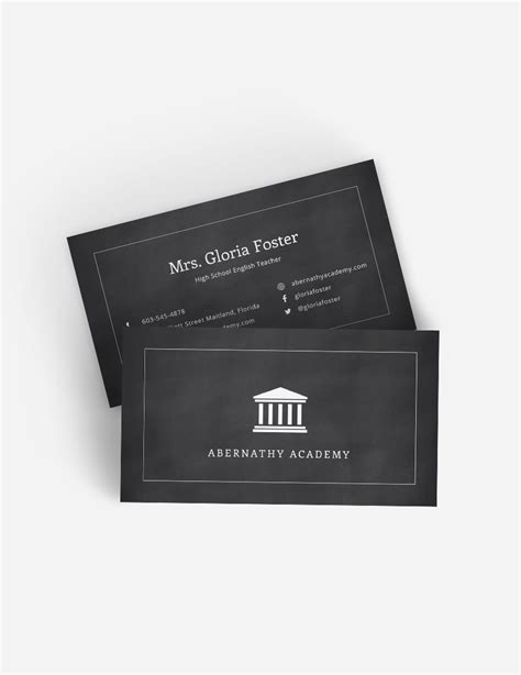 English Teacher Business Card Template in Word, Pages, PSD, Publisher, Illustrator, Google Docs ...