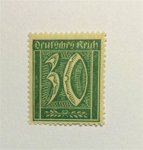 Rare 1921 German Realm 30 Reichspfenni New, VF/XF very Fine/extremely Fine Original Gum NH Black ...