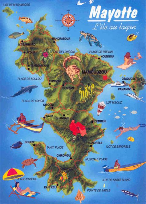 Detailed travel map of Mayotte Island. Mayotte Island detailed travel ...