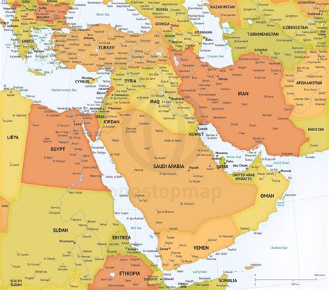 Printable Map Of Middle East