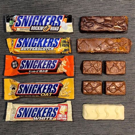 Heres a look at some of the more interesting Snickers flavors we showed in our haul. Rockin Nut ...