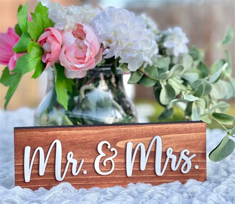 Mr and Mrs Wedding Signs Rustic Wooden Table Sign Rustic - Etsy