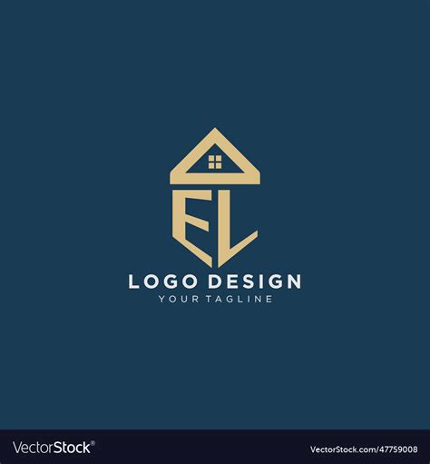 Initial letter el with simple house roof creative Vector Image