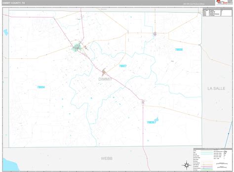 Dimmit County, TX Wall Map Premium Style by MarketMAPS - MapSales