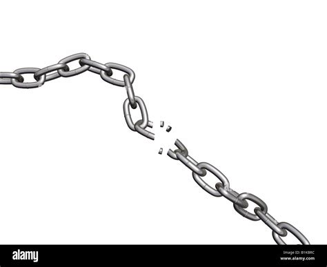 3D render of a chain breaking Stock Photo - Alamy