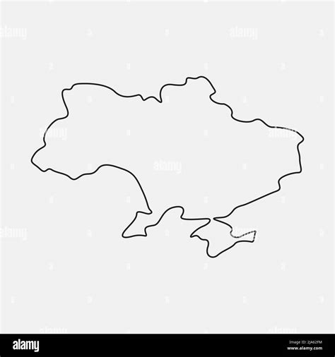 Silhouette coat of arms Ukraine in moden outline style. Decorative tattoo design of trident ...