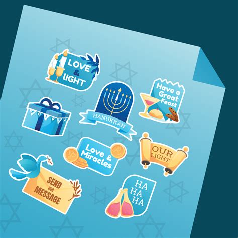 Awesome Hanukkah Festival Stickers 15313740 Vector Art at Vecteezy