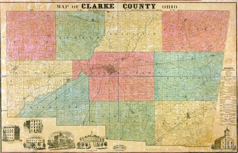 1859 Farm Line Map of Clark County Ohio | Etsy