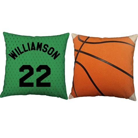 Set of 2 Personalized Basketball Pillows - Basketball Throw Pillow Covers and or Cushion Inserts ...