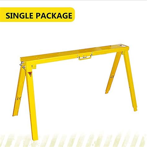 Heavy Duty Folding Adjustable Sawhorse - Single package steel sawhorse, Frontier qualified Easy ...