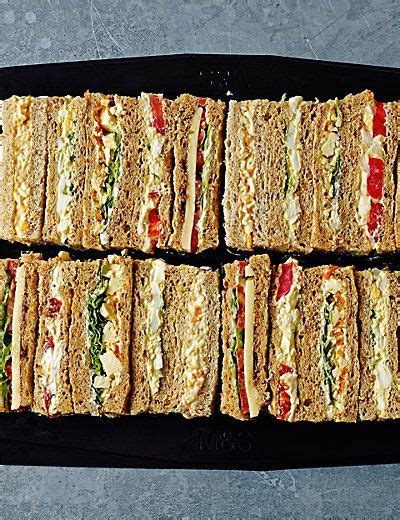 Vegetarian Sandwich Finger Platter (20 Pieces) | M&S | Vegetarian sandwich, Finger sandwiches ...