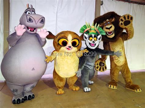 mascot madagascar lion lemur gloria mort mascot costume fancy dress ...