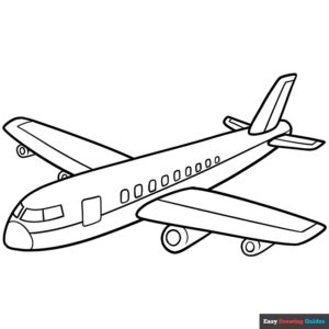 Cartoon Airplane Coloring Page | Easy Drawing Guides