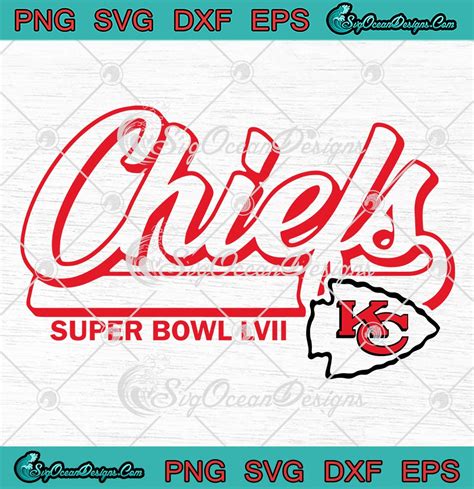 Super Bowl LVII Chiefs Football SVG, Kansas City Chiefs 2023 SVG PNG EPS DXF PDF, Cricut File