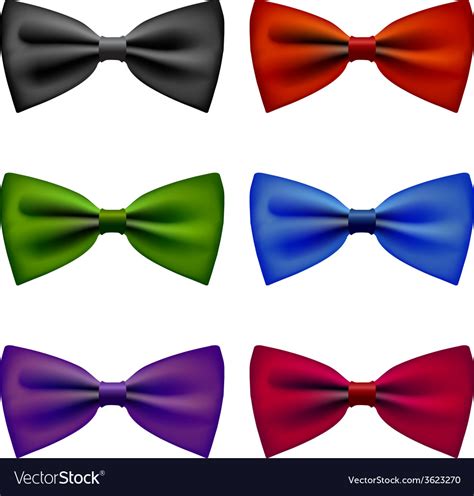 Bow tie colors vintage set Royalty Free Vector Image