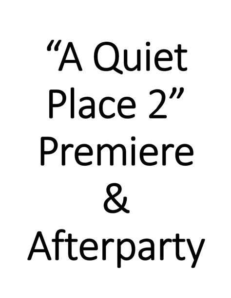 "A Quiet Place 2" Premiere and After Party - VIP Award Show Tickets