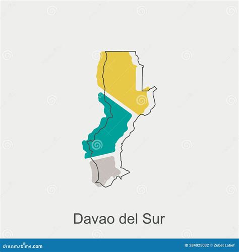 Vector Map Of Davao Del Sur Modern Outline, High Detailed Vector ...