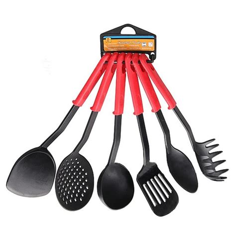 Multi function 6pcs/set Cooking Tools Utensils Nylon Black Kitchen Tool Set Spoon Utensils-in ...