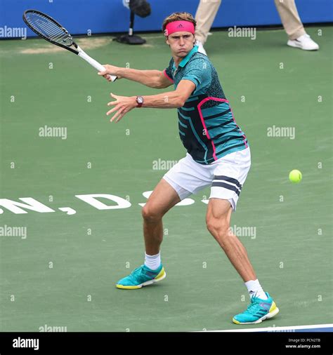 Washington, DC, USA. 3rd Aug, 2018. ALEXANDER ZVEREV hits a forehand ...