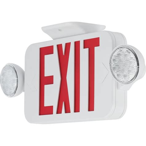 Progress Lighting 120-Volt White Integrated LED Exit Sign-PECUE-UR-30 ...