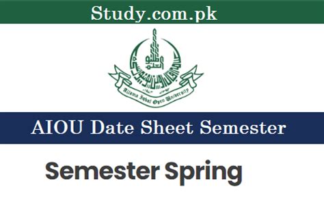 AIOU BA Date Sheet Semester Spring 2024 Download PDF