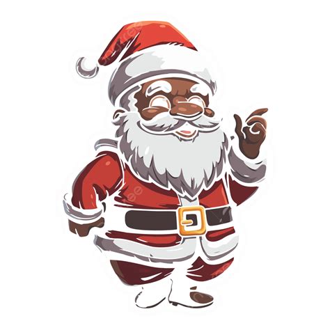 Black Santa On A Black Background Clipart Vector, Santa Clipart ...